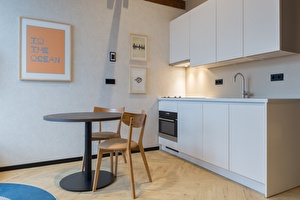 kitchen in studio of a hotel in scheveningen